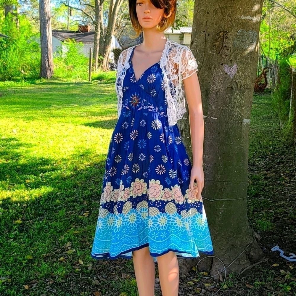 Just cruising beaded embroidery detailed sundress